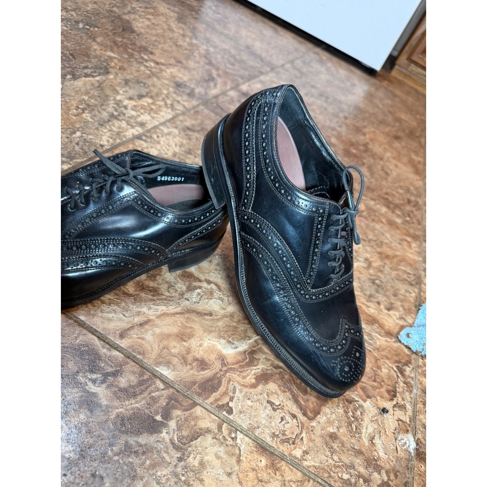 Florsheim Mens Black Leather Wingtip Oxford Dress Shoes 17066-01 Size 8.5 D